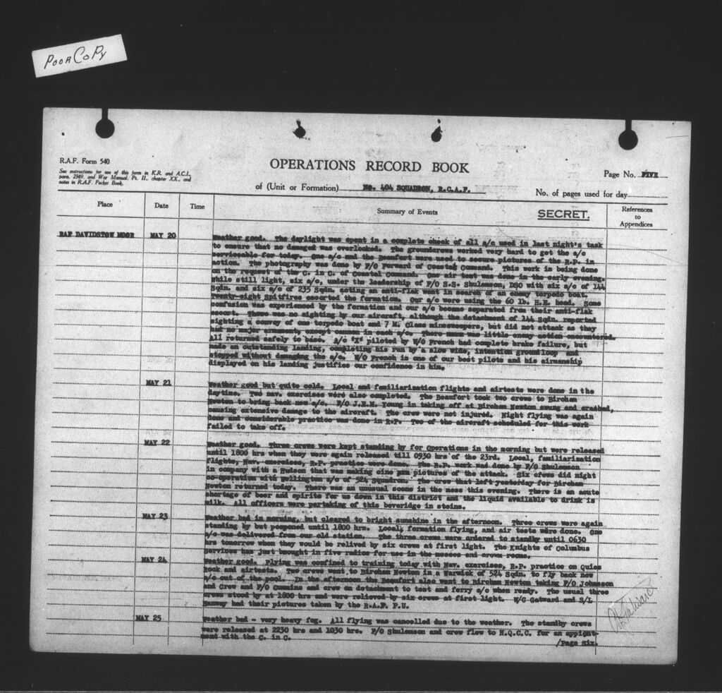 Pickering May 1944-5