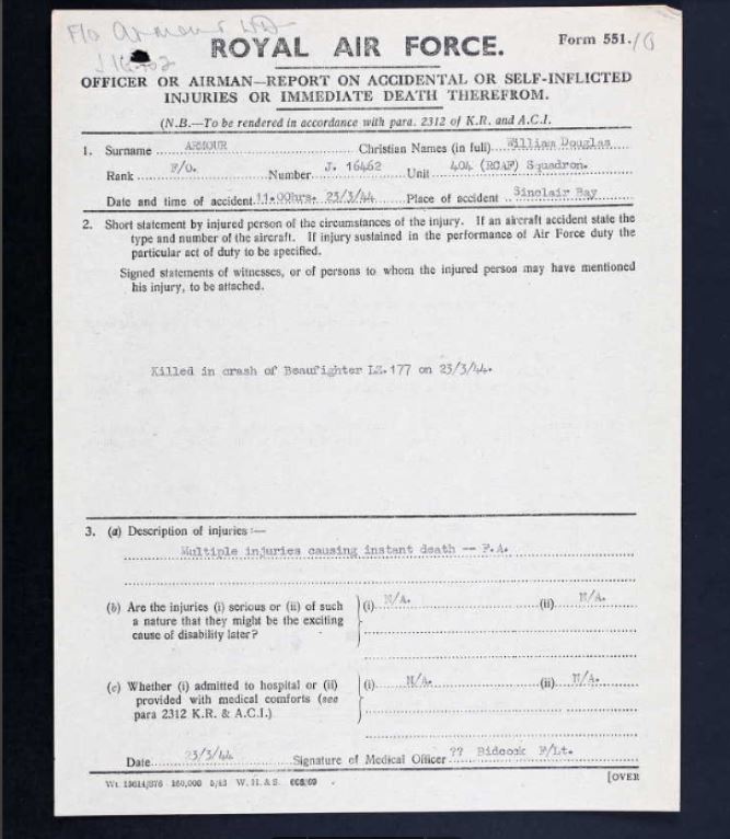 William Douglas Armour accident